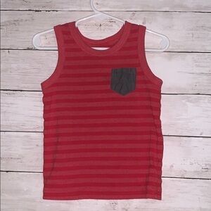 CAT & JACK | Red Tank with Gray Pocket Size 2T